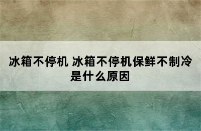 冰箱不停机 冰箱不停机保鲜不制冷是什么原因